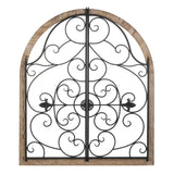 Arched wood and iron wall dacor