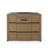 Archie Outdoor Composite Wood 31" Outdoor 40,000 BTU Square Fire Pit by Christopher Knight Home
