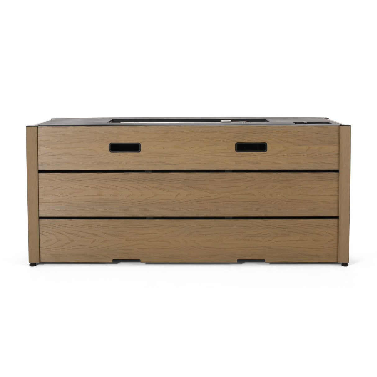 Archie Outdoor Composite Wood 55" Outdoor 40,000 BTU Rectangular Fire Pit by Christopher Knight Home