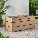 Archie Outdoor Composite Wood 55" Outdoor 40,000 BTU Rectangular Fire Pit by Christopher Knight Home