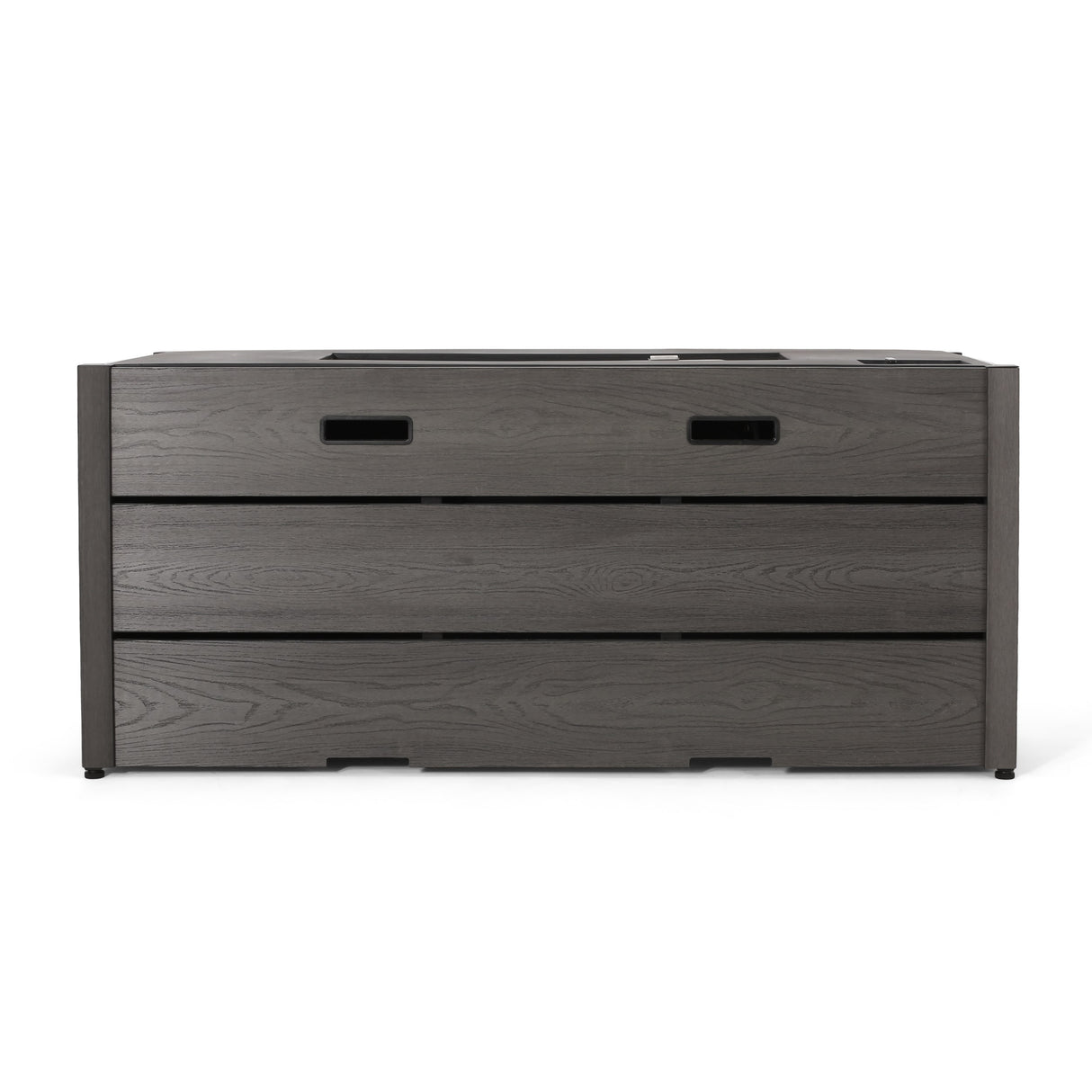 Archie Outdoor Composite Wood 55" Outdoor 40,000 BTU Rectangular Fire Pit by Christopher Knight Home