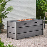 Archie Outdoor Composite Wood 55" Outdoor 40,000 BTU Rectangular Fire Pit by Christopher Knight Home