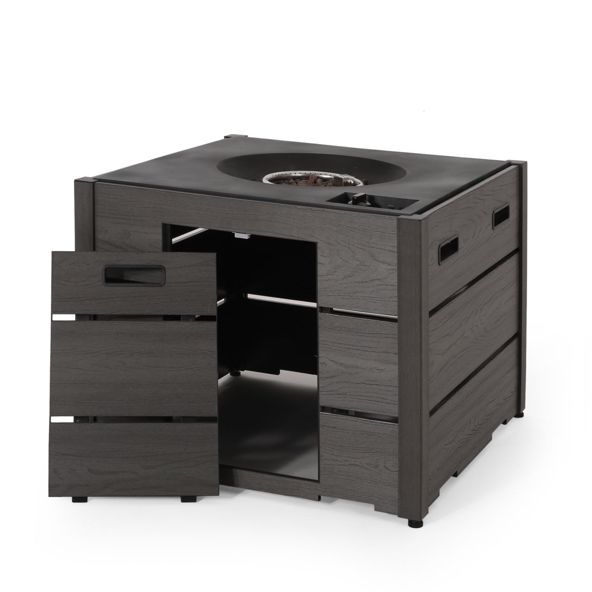 Archie Outdoor Composite Wood 31" Outdoor 40,000 BTU Square Fire Pit by Christopher Knight Home