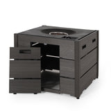 Archie Outdoor Composite Wood 31" Outdoor 40,000 BTU Square Fire Pit by Christopher Knight Home