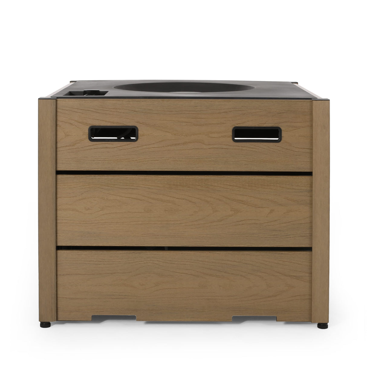Archie Outdoor Composite Wood 31" Outdoor 40,000 BTU Square Fire Pit by Christopher Knight Home