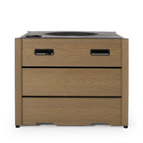 Archie Outdoor Composite Wood 31" Outdoor 40,000 BTU Square Fire Pit by Christopher Knight Home