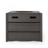 Archie Outdoor Composite Wood 31" Outdoor 40,000 BTU Square Fire Pit by Christopher Knight Home