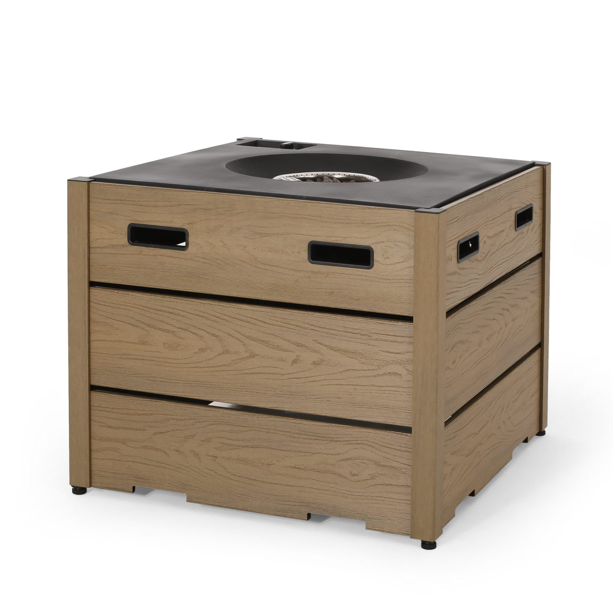 Archie Outdoor Composite Wood 31" Outdoor 40,000 BTU Square Fire Pit by Christopher Knight Home