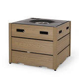 Archie Outdoor Composite Wood 31" Outdoor 40,000 BTU Square Fire Pit by Christopher Knight Home