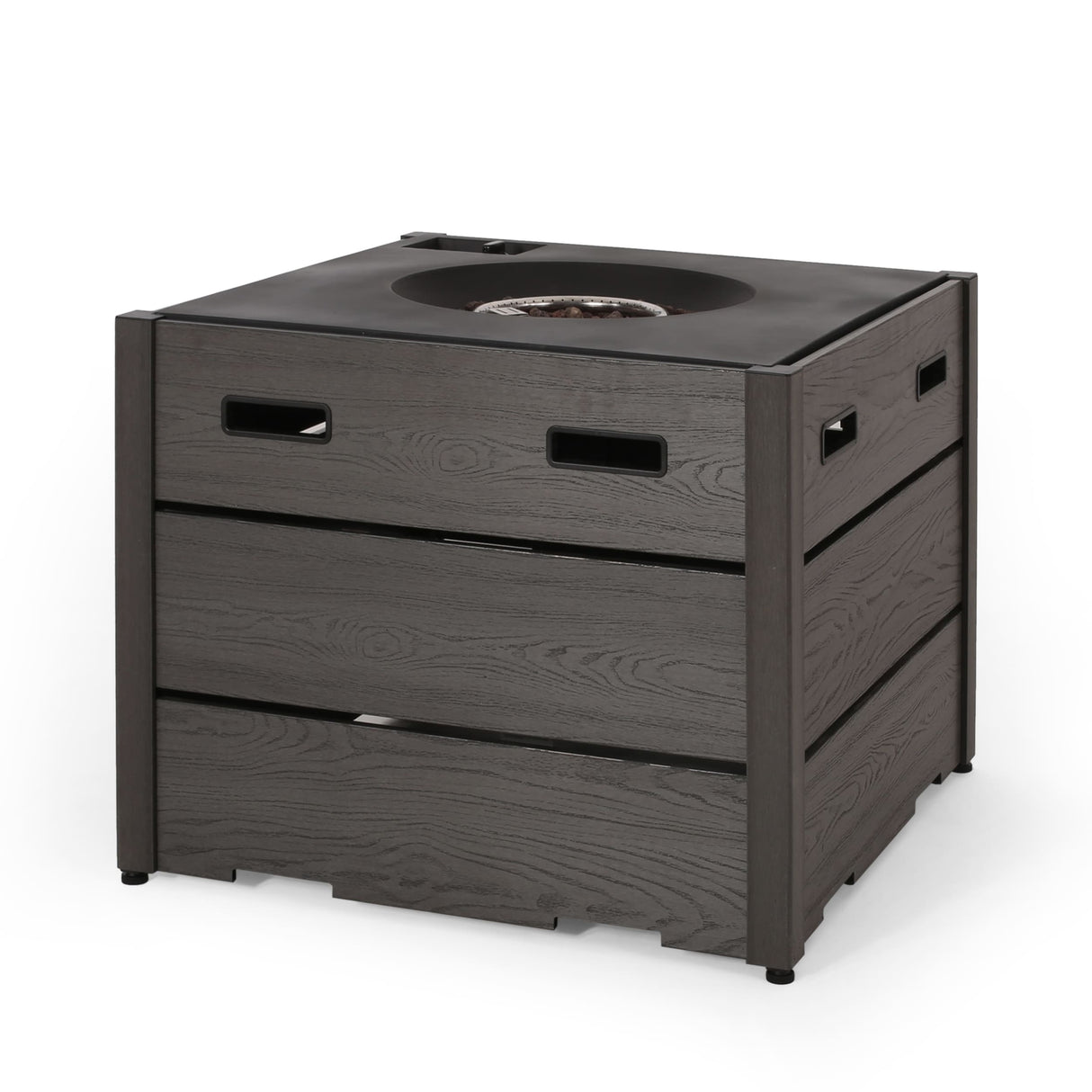 Archie Outdoor Composite Wood 31" Outdoor 40,000 BTU Square Fire Pit by Christopher Knight Home