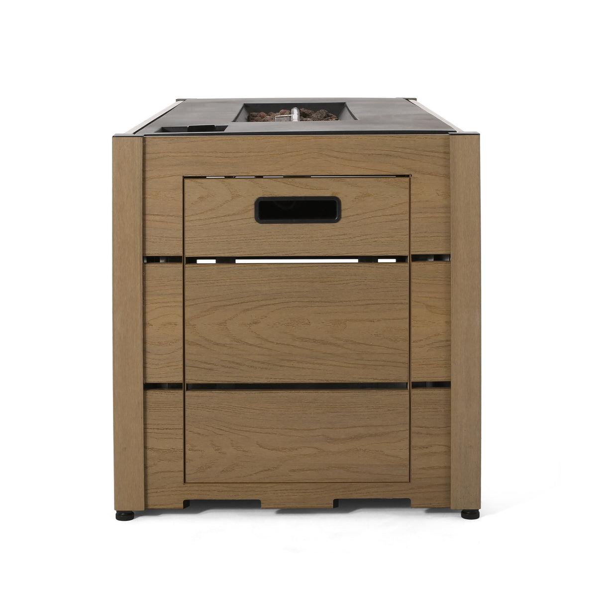 Archie Outdoor Composite Wood 55" Outdoor 40,000 BTU Rectangular Fire Pit by Christopher Knight Home