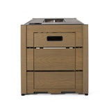 Archie Outdoor Composite Wood 55" Outdoor 40,000 BTU Rectangular Fire Pit by Christopher Knight Home