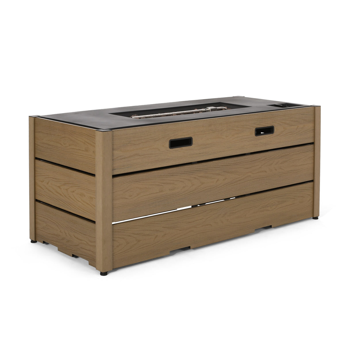 Archie Outdoor Composite Wood 55" Outdoor 40,000 BTU Rectangular Fire Pit by Christopher Knight Home