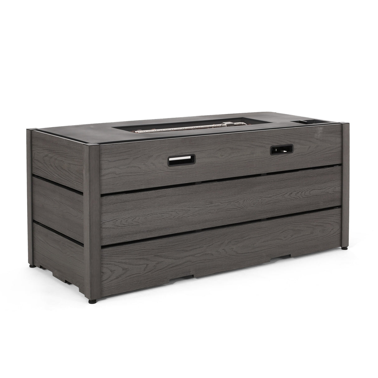 Archie Outdoor Composite Wood 55" Outdoor 40,000 BTU Rectangular Fire Pit by Christopher Knight Home