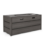 Archie Outdoor Composite Wood 55" Outdoor 40,000 BTU Rectangular Fire Pit by Christopher Knight Home