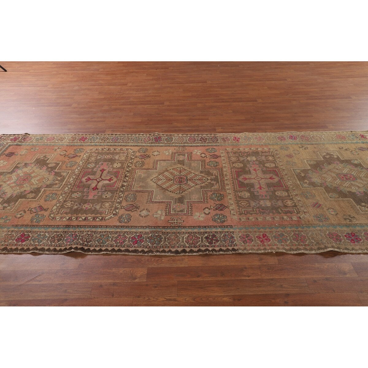 Ardebil Persian Vintage Area Rug Handmade Wool Carpet - 4'7" x 10'8"