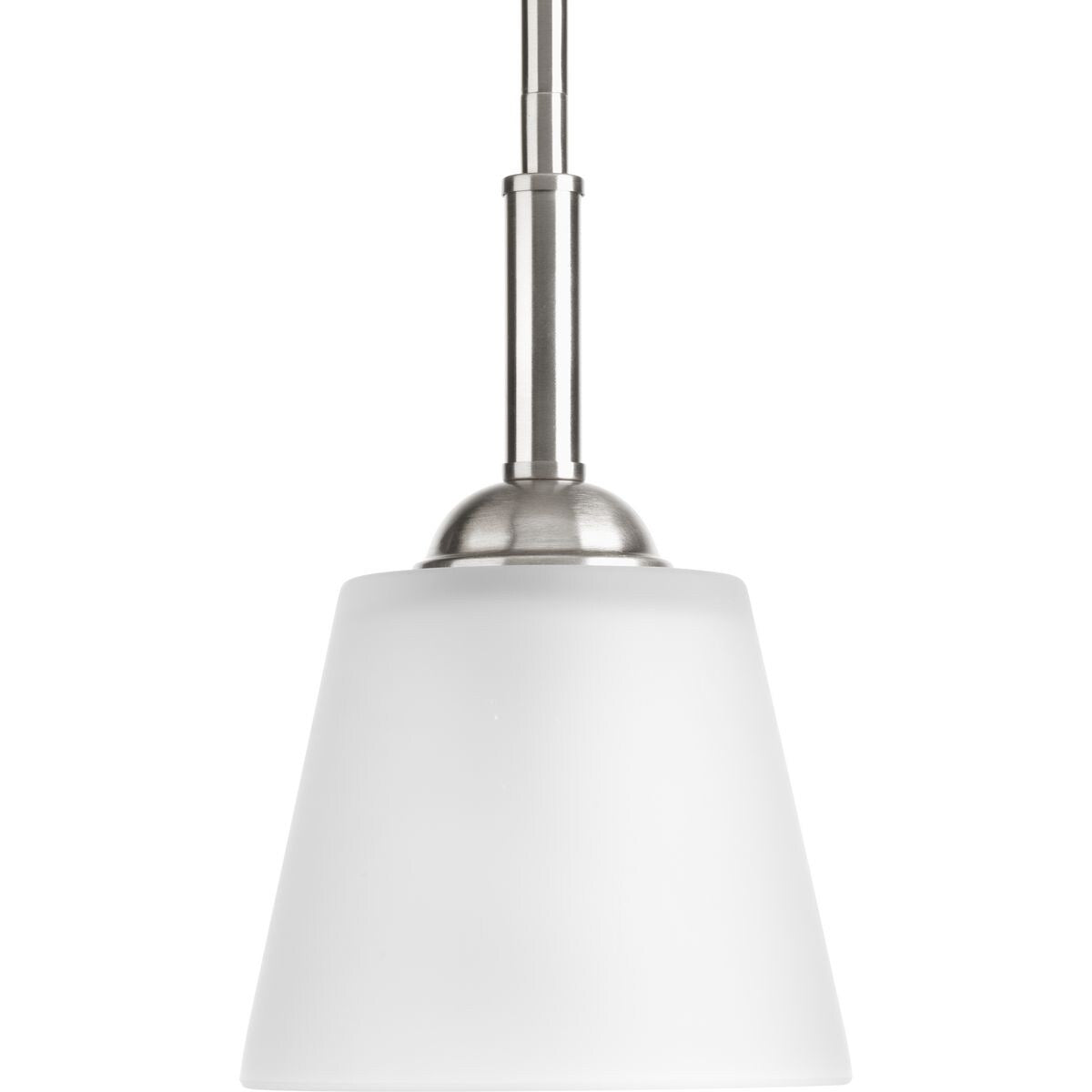 Arden Collection One-Light Brushed Nickel Etched Glass Farmhouse Mini-Pendant Light - 13.000" x 9.620" x 7.500"