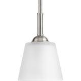Arden Collection One-Light Brushed Nickel Etched Glass Farmhouse Mini-Pendant Light - 13.000" x 9.620" x 7.500"