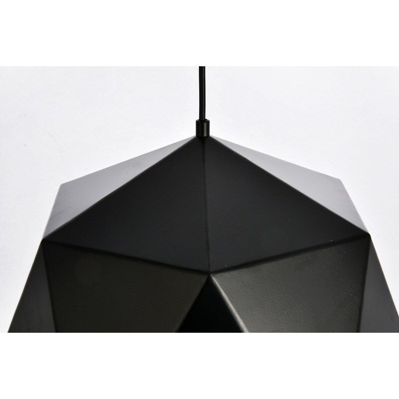 Arden Collection Pendant D15.0'' H9.6 Lt:1 Black and Golden inside Finish