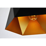 Arden Collection Pendant D15.0'' H9.6 Lt:1 Black and Golden inside Finish