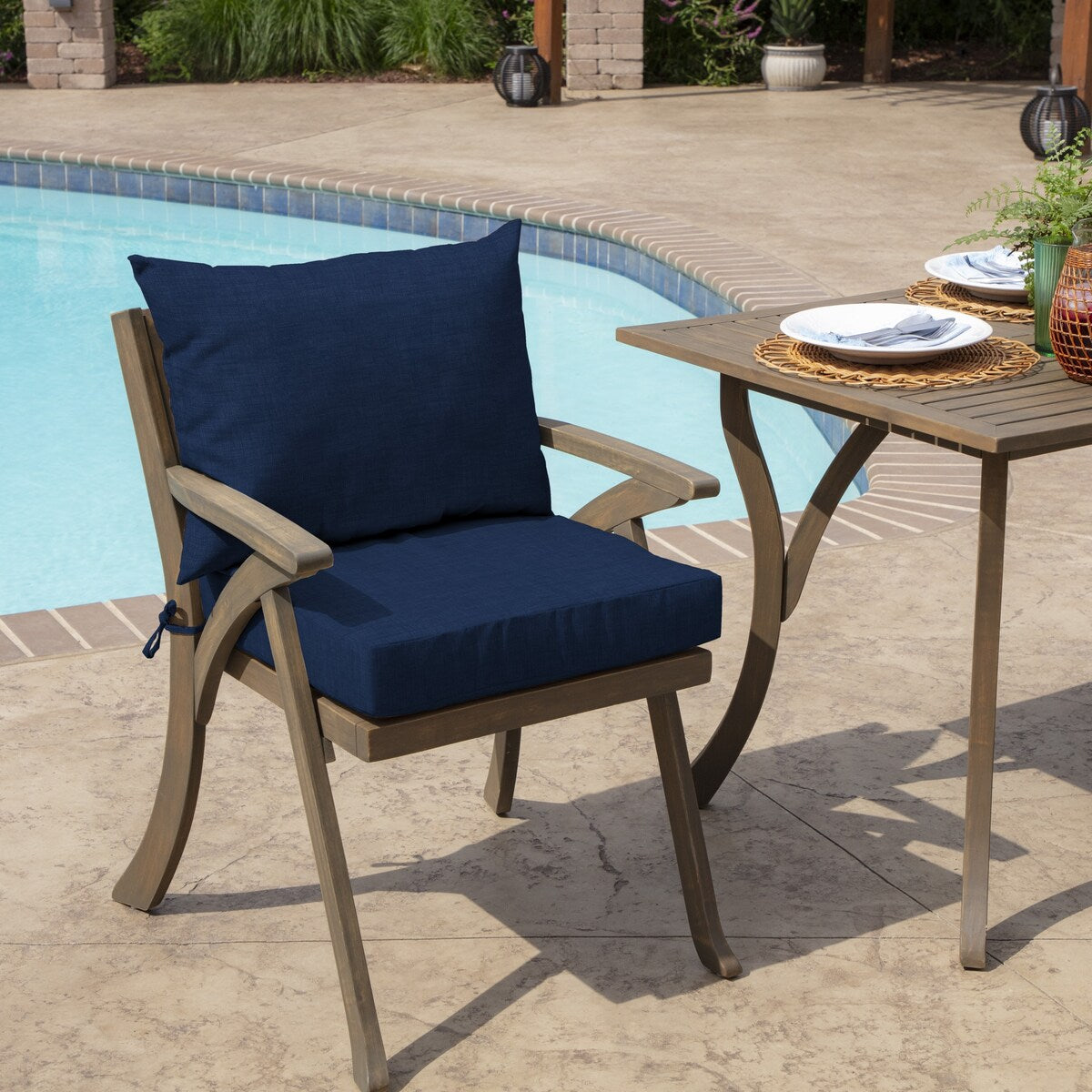 ARDEN Leala Texture 21-inch Square Patio Chair Cushion Set