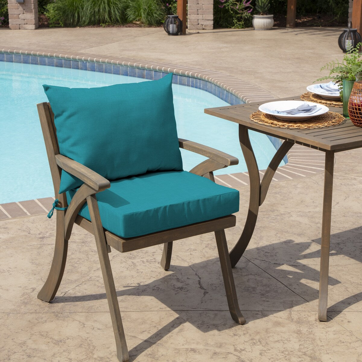 ARDEN Leala Texture 21-inch Square Patio Chair Cushion Set
