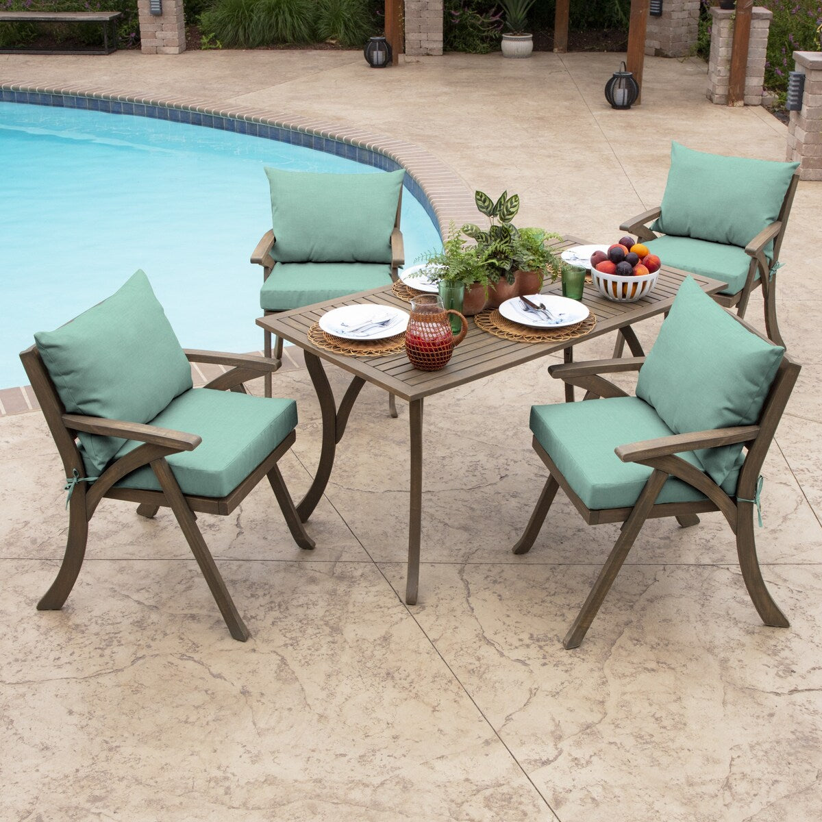 ARDEN Leala Texture 21-inch Square Patio Chair Cushion Set