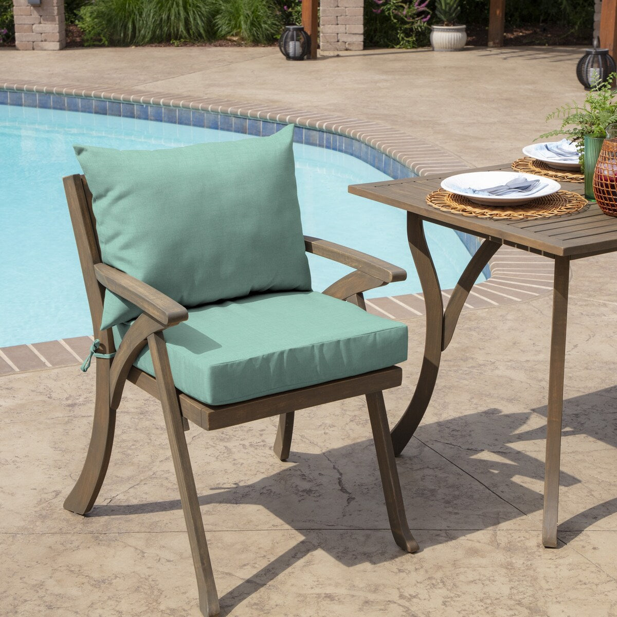 ARDEN Leala Texture 21-inch Square Patio Chair Cushion Set