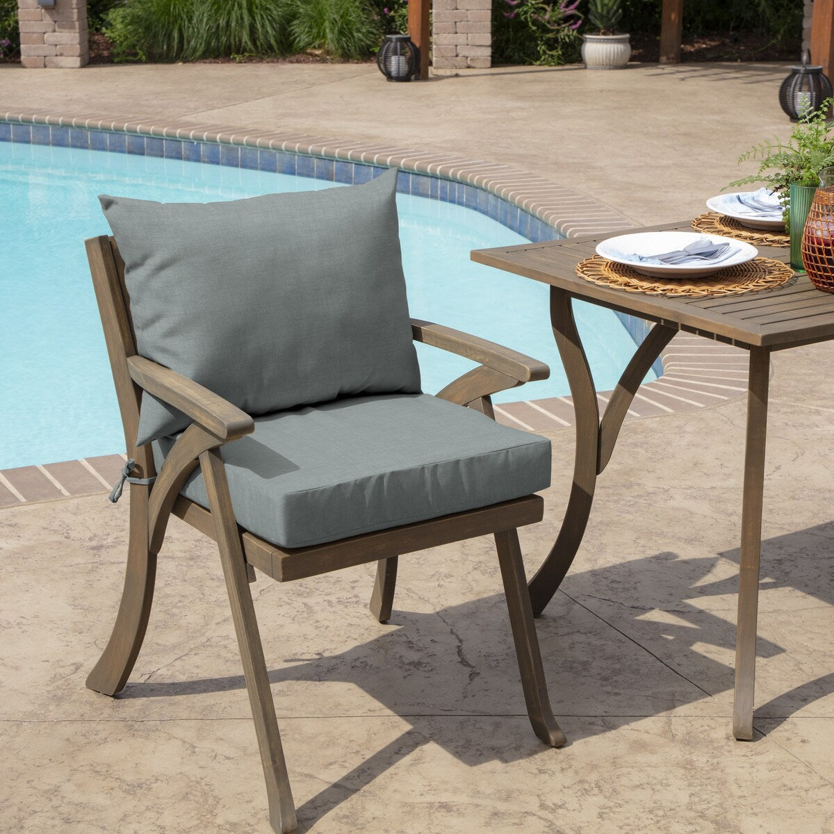 ARDEN Leala Texture 21-inch Square Patio Chair Cushion Set