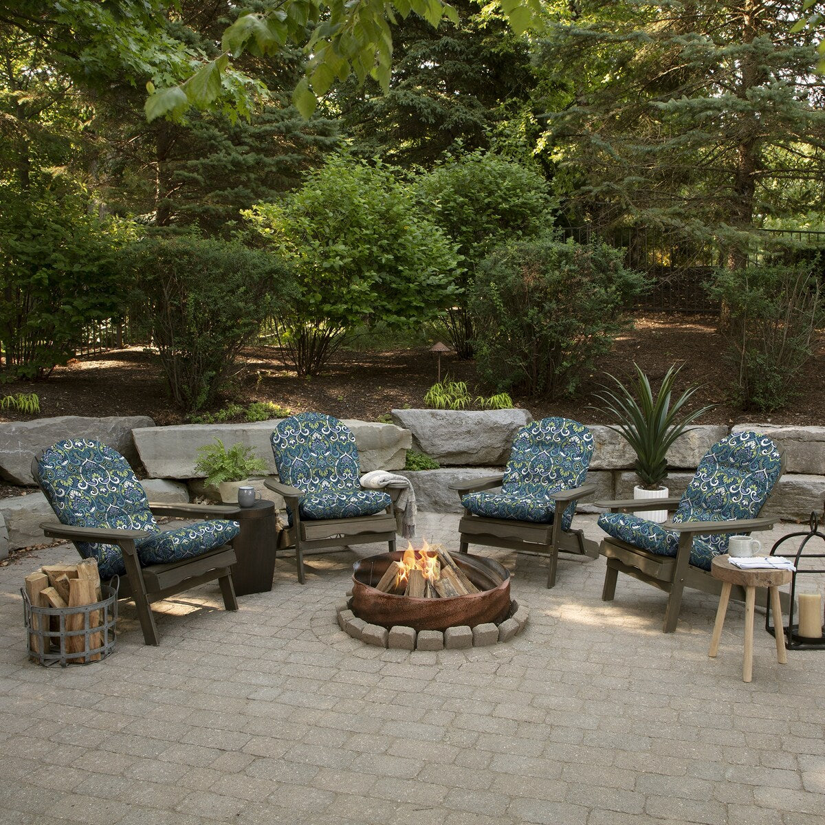 ARDEN Outdoor Plush Modern Tufted Adirondack Cushion, Set of 2, 20 x 18