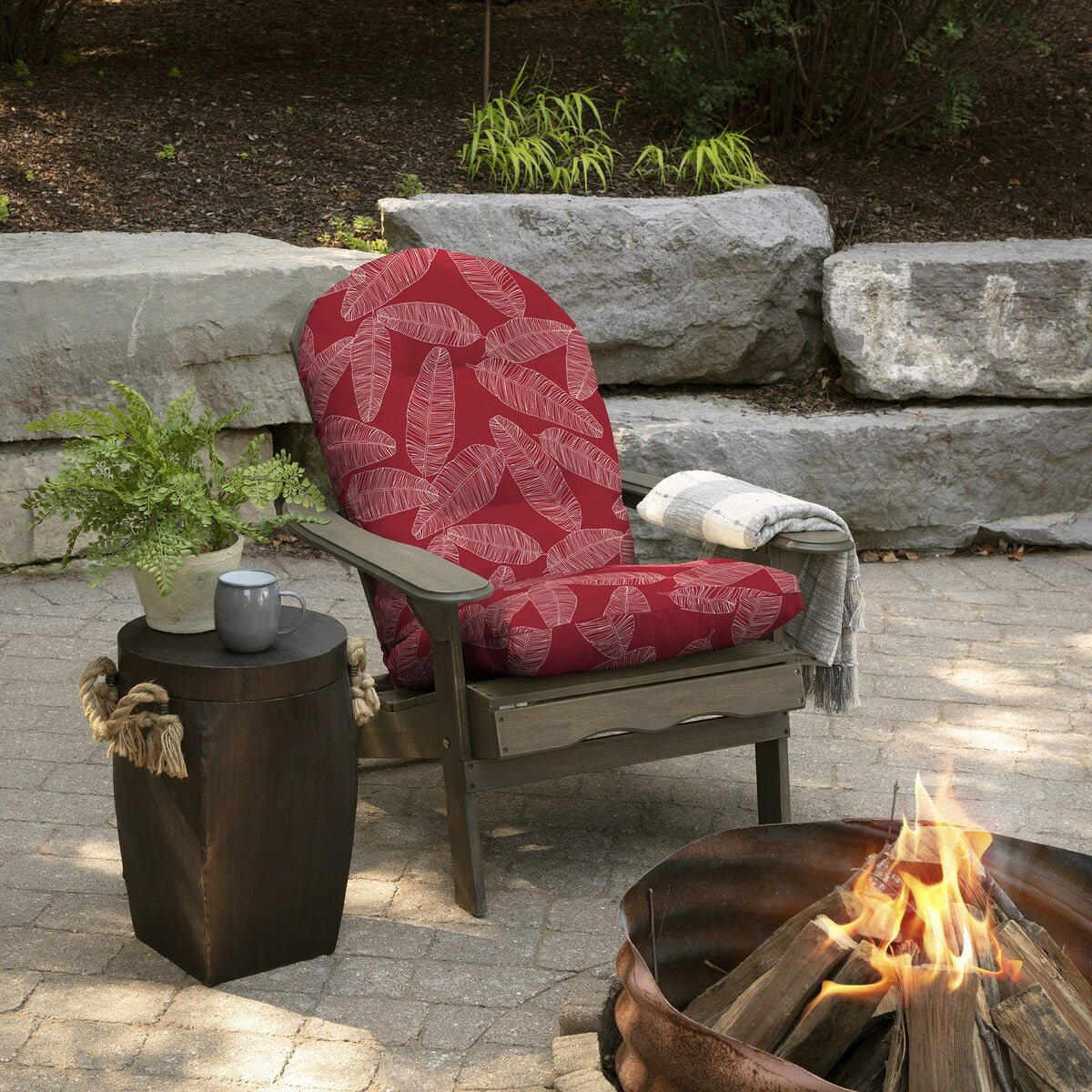 ARDEN Outdoor Plush Modern Tufted Adirondack Cushion, Set of 2, 20 x 18