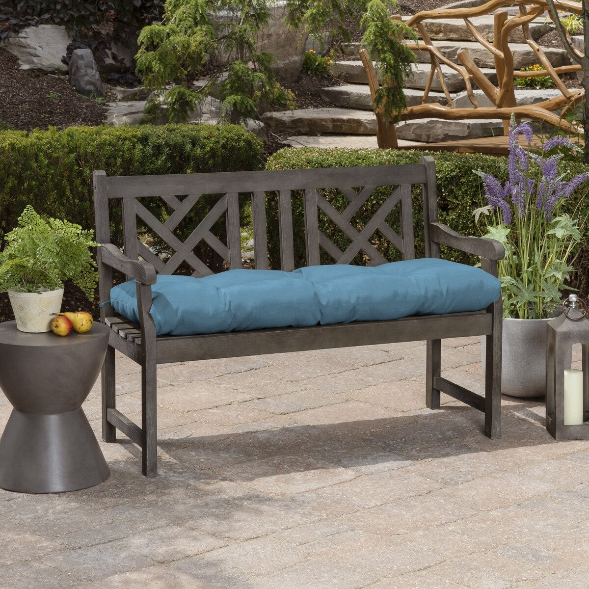 ARDEN Outdoor Plush Modern Tufted Bench Cushion, 48 x 18