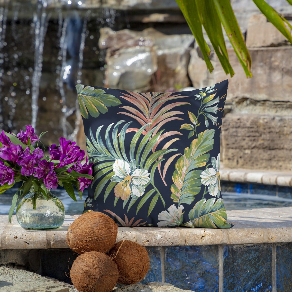 Arden Selections Simone Tropical Outdoor Throw Pillow, 2 pack - 16" W x 16" D