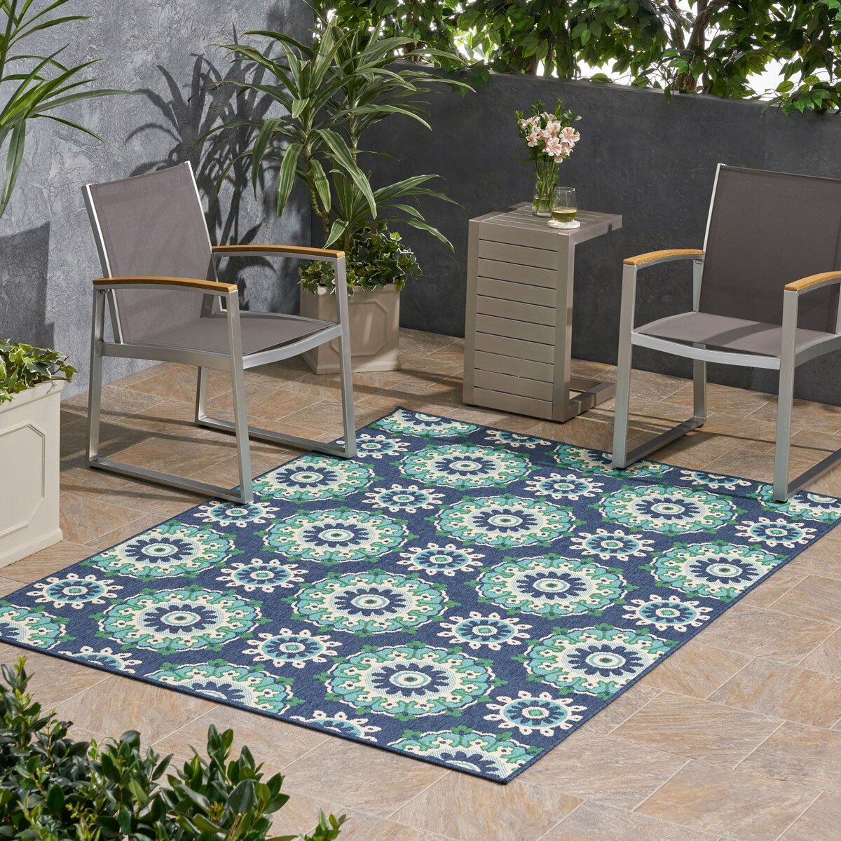 Area Rug with Non Slip Backing for Living Room,Bedroom,Bathroom,Printed Vintage Home Decor,Floor Decoration Carpet Mat - 6' x 7'