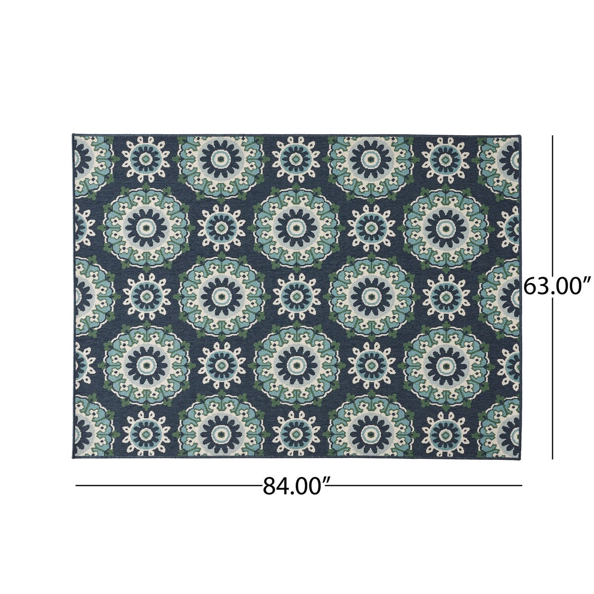 Area Rug with Non Slip Backing for Living Room,Bedroom,Bathroom,Printed Vintage Home Decor,Floor Decoration Carpet Mat - 6' x 7'