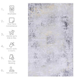 Area Rugs 5x8 Living Room,Washable Rug,Low-Pile,Non-Slip,Non-Shedding,Foldable,Kid & Pet Friendly for living room - 6' x 7'