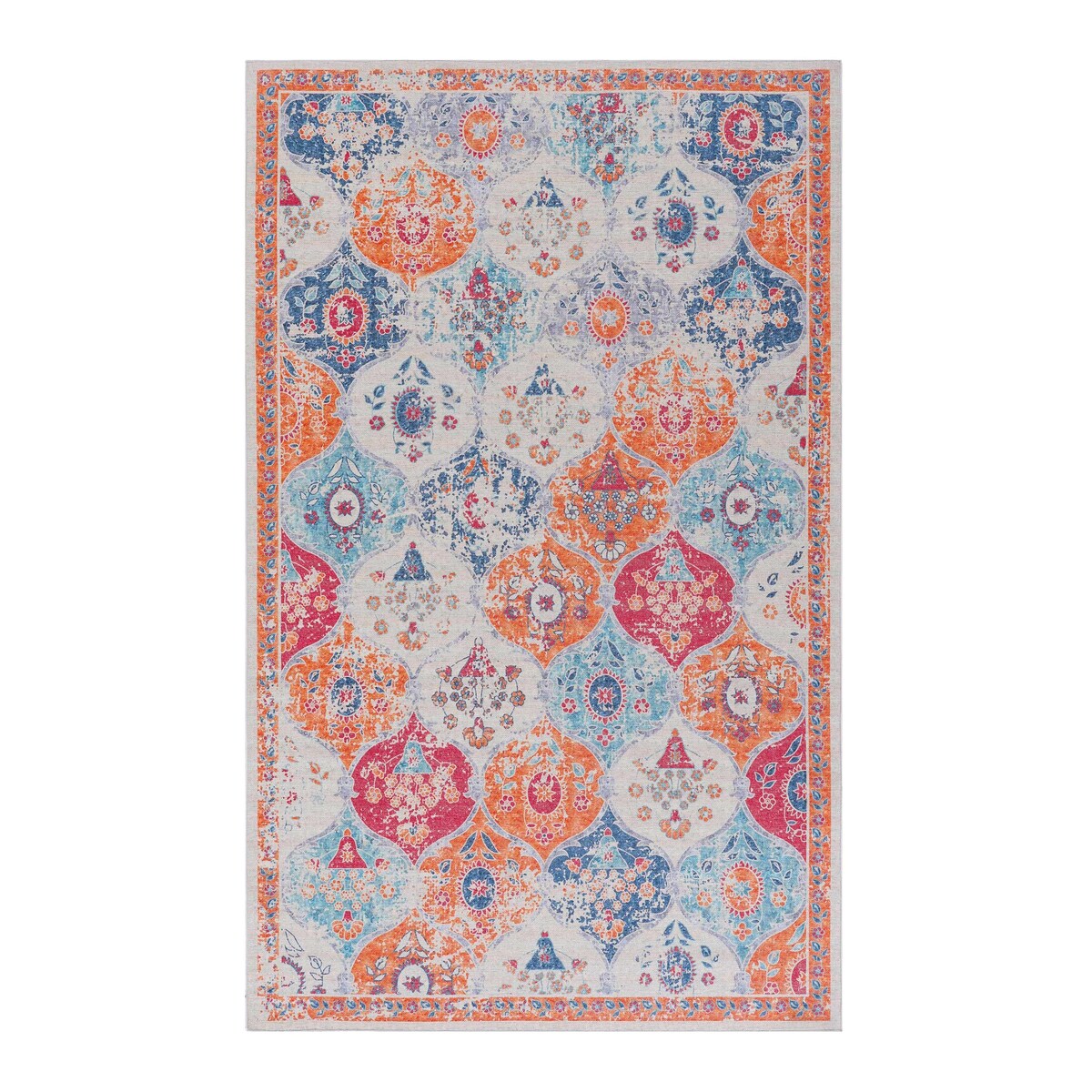 Area Rugs 6x9 Machine Washable Rugs,Modern Area Rug with Non-Slip Backing,Stain Resistan Abstract Rug for Bedroom - 6' x 7'