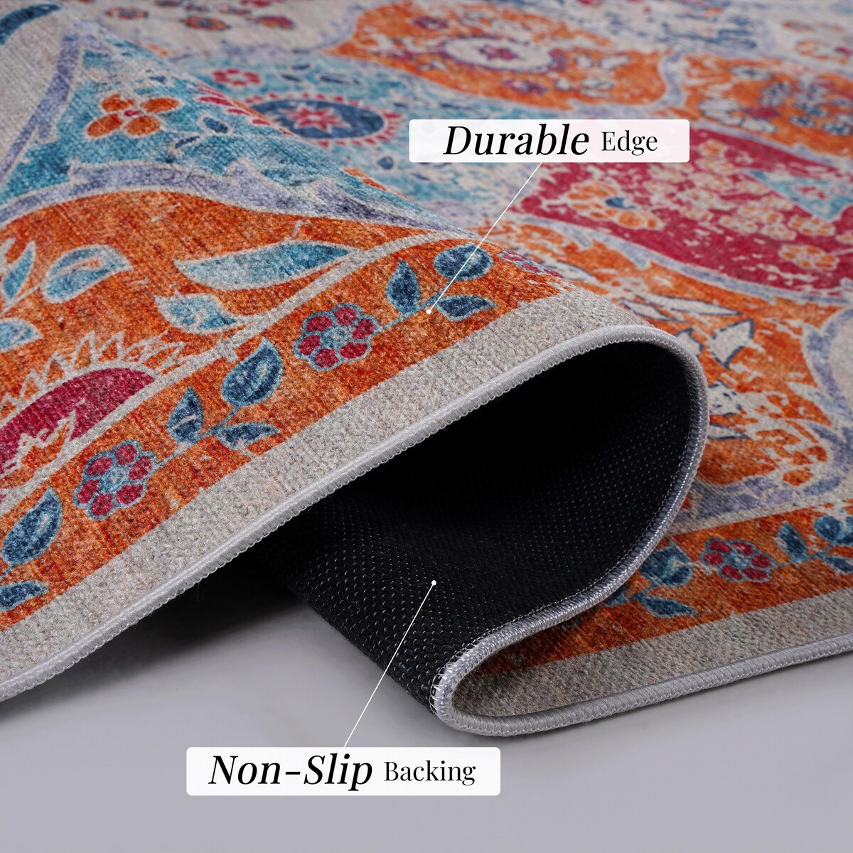Area Rugs 6x9 Machine Washable Rugs,Modern Area Rug with Non-Slip Backing,Stain Resistan Abstract Rug for Bedroom - 6' x 7'