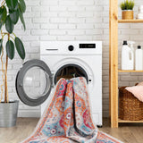 Area Rugs 6x9 Machine Washable Rugs,Modern Area Rug with Non-Slip Backing,Stain Resistan Abstract Rug for Bedroom - 6' x 7'