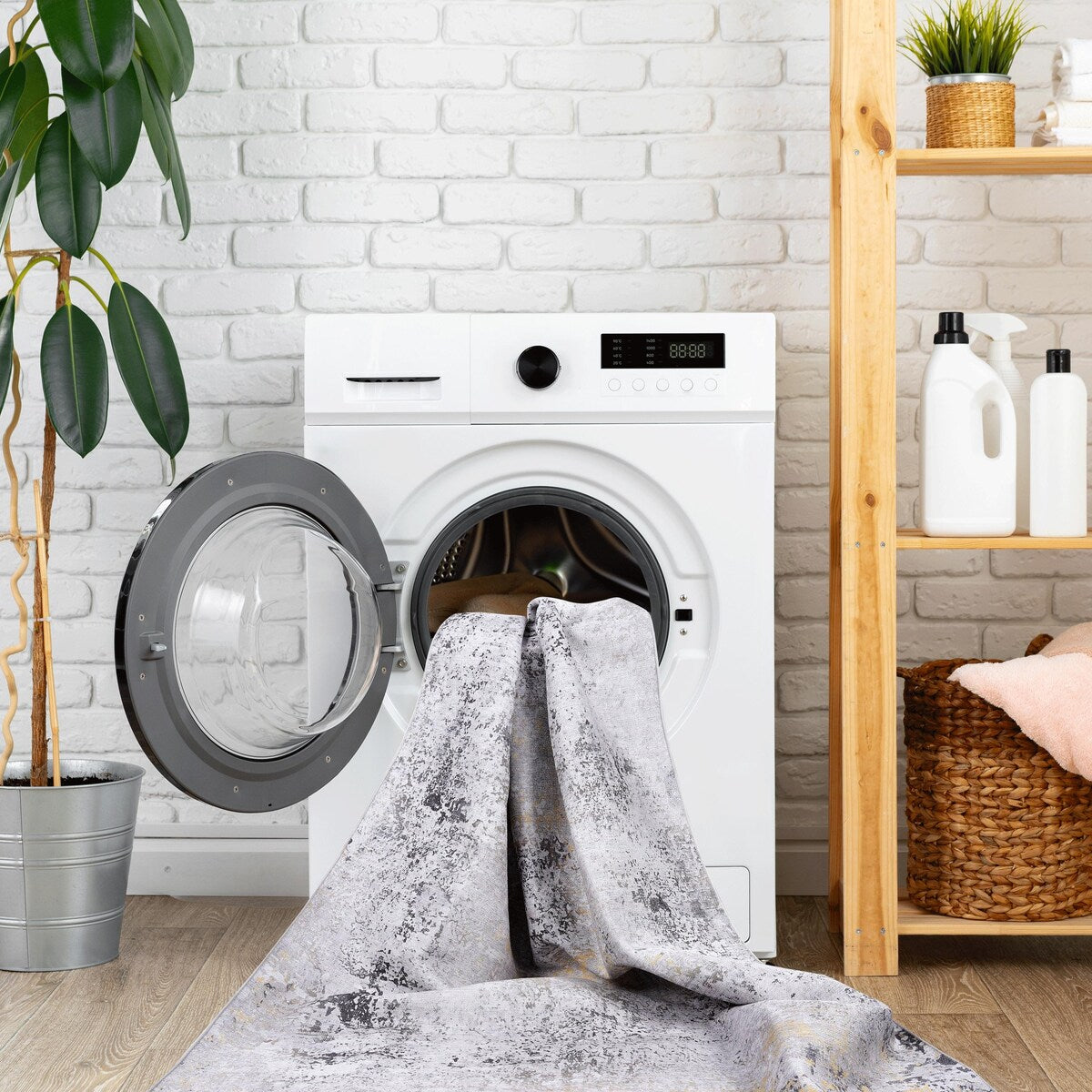Area Rugs 8x10 Living Room,Washable Rug,Low-Pile,Non-Slip,Non-Shedding,Foldable,Kid & Pet Friendly for living room