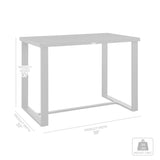 Argiope Outdoor Patio Bar Height Dining Table in Dark Grey Aluminum