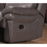 Argo Grey Premium Top Grain Leather Lay Flat Reclining Sofa and Loveseat