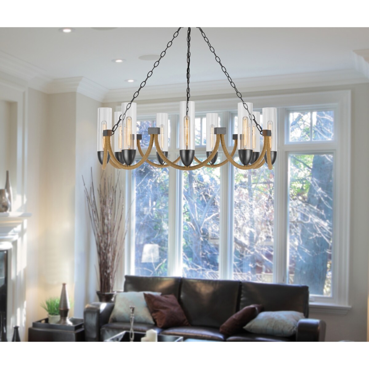 Argyle 12" Height Dark Bronze Metal Chandelier - One Size