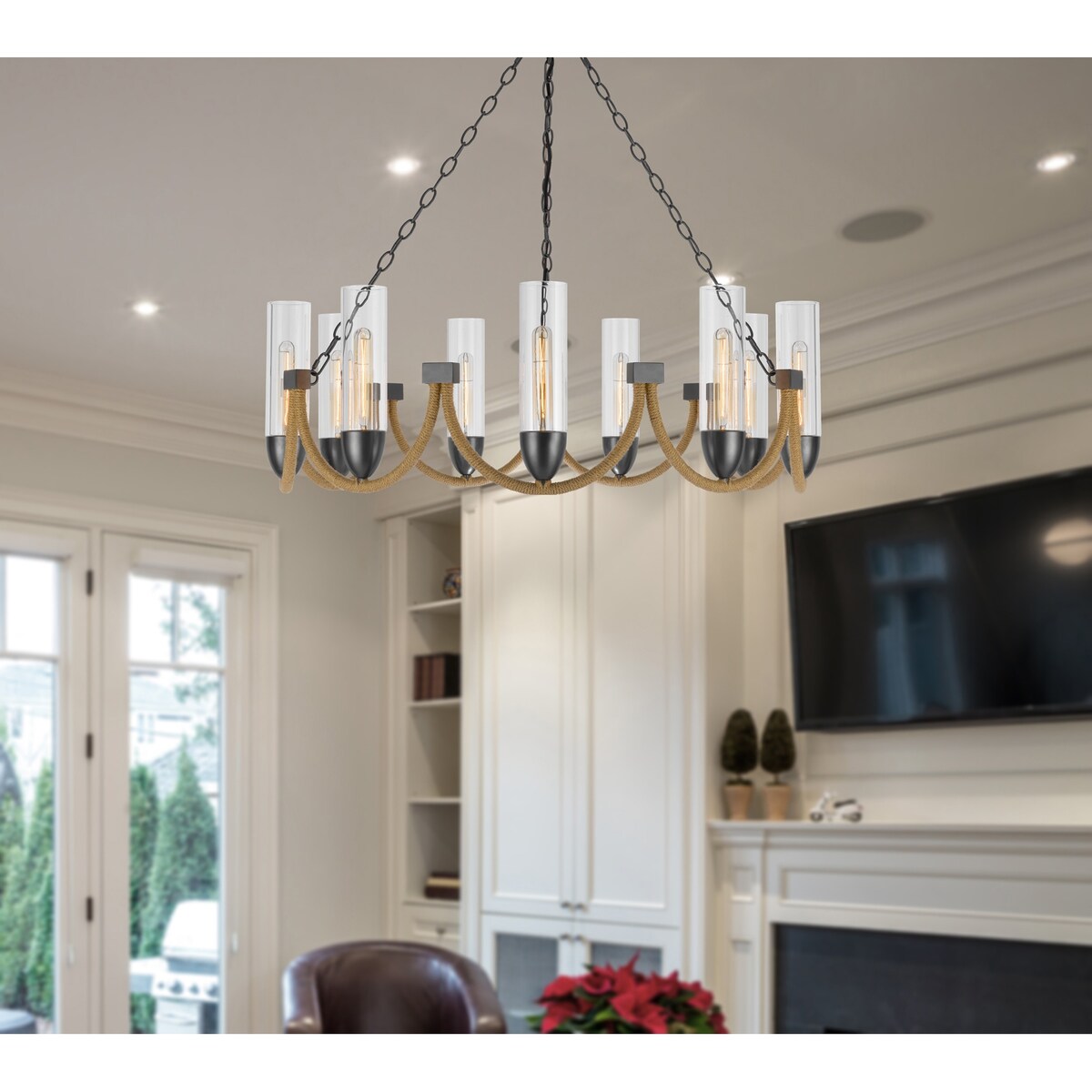 Argyle 12" Height Dark Bronze Metal Chandelier - One Size