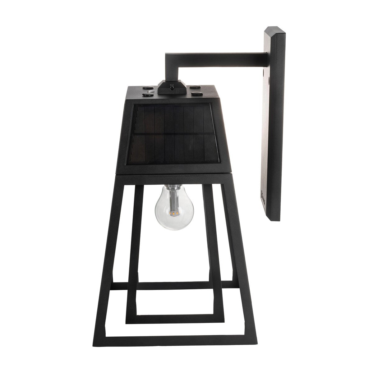 Gama Sonic Aria 1-Light Black Modern Outdoor Solar Wall Sconce Lantern