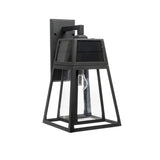 Gama Sonic Aria 1-Light Black Modern Outdoor Solar Wall Sconce Lantern