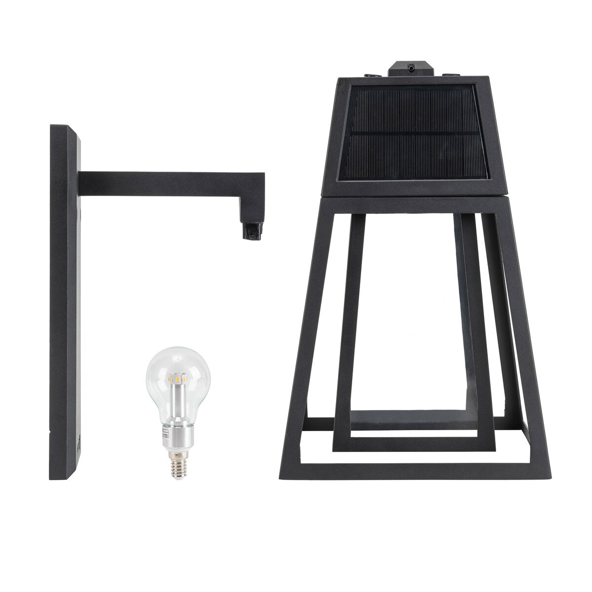 Gama Sonic Aria 1-Light Black Modern Outdoor Solar Wall Sconce Lantern