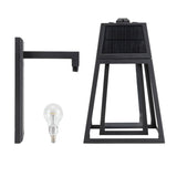 Gama Sonic Aria 1-Light Black Modern Outdoor Solar Wall Sconce Lantern