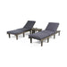Ariana Outdoor Acacia Wood 3 Piece Chaise Lounge Set with Water-Resistant Cushions by Christopher Knight Home