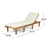 Ariana Outdoor Acacia Wood 3 Piece Chaise Lounge Set with Water-Resistant Cushions by Christopher Knight Home